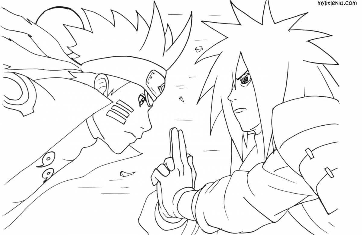 Brightly colored madara coloring page