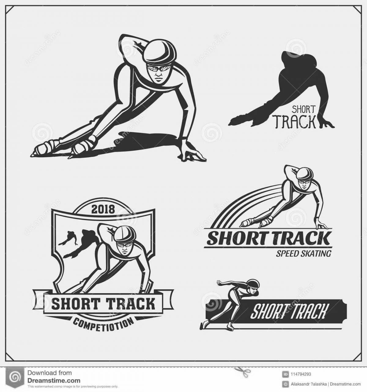 Amazing short track coloring page