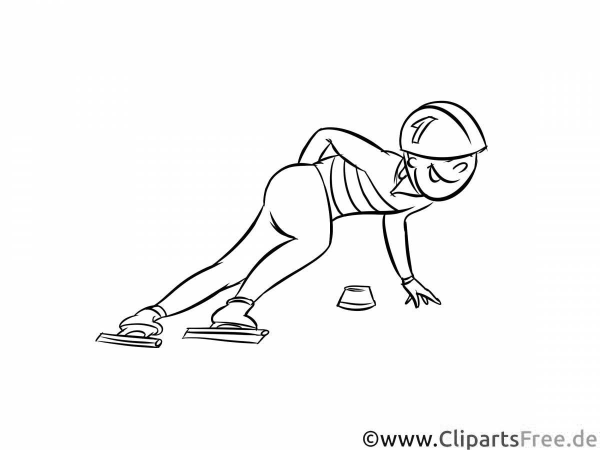 Amazing short track coloring page