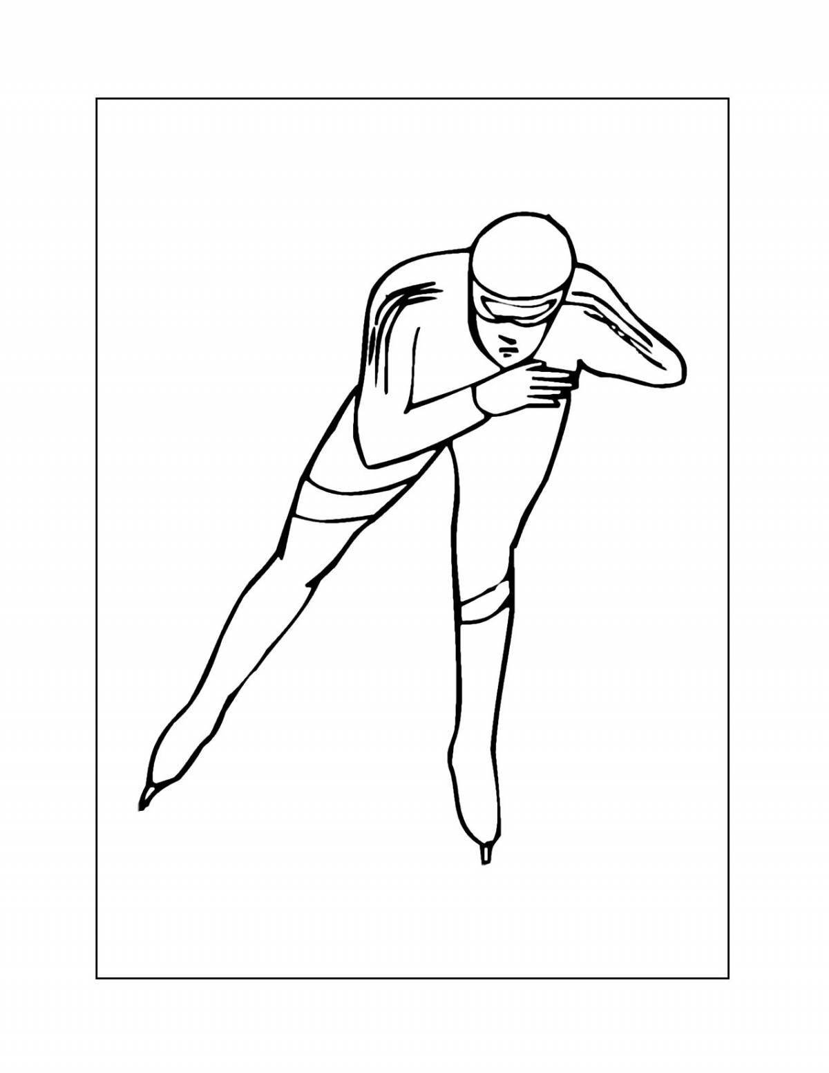 Comic short track coloring page