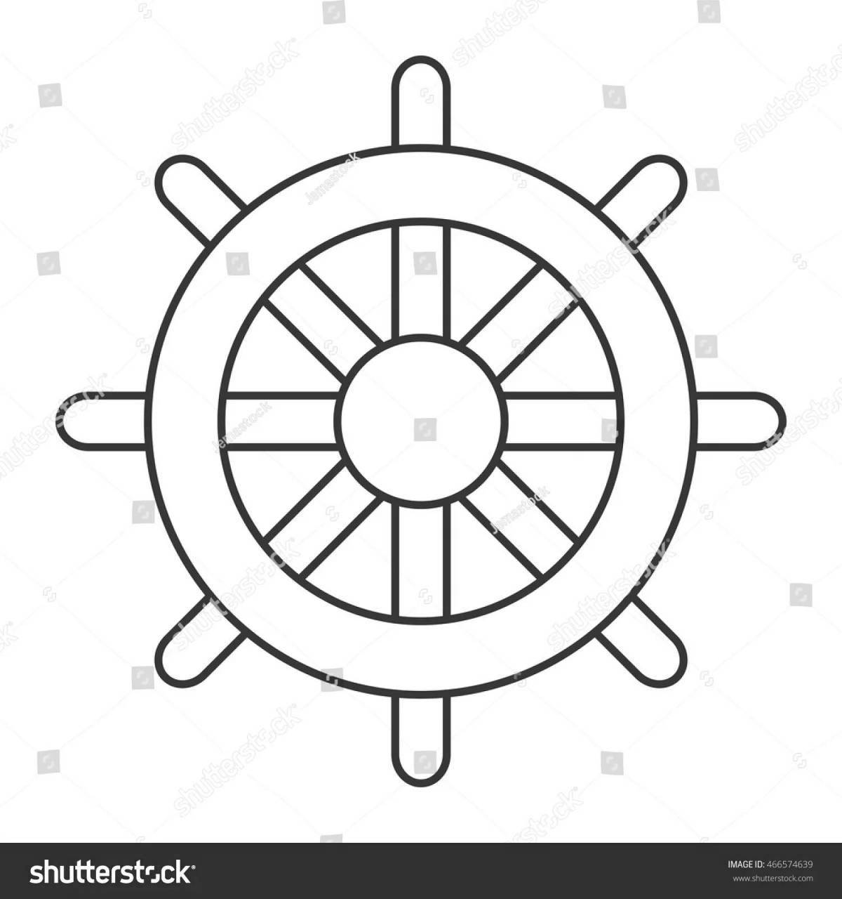 Photo Improved ship's wheel coloring page
