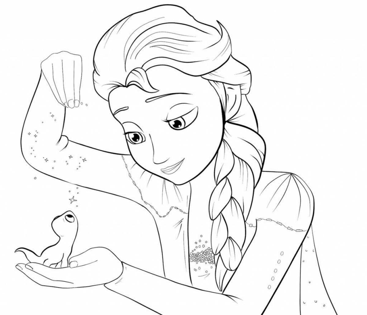 Glowing elsa coloring page