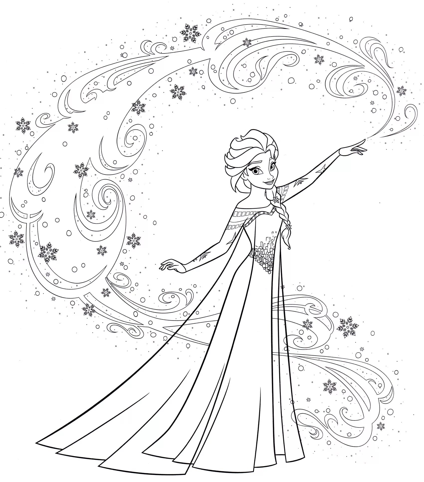 Elsa's animated coloring page