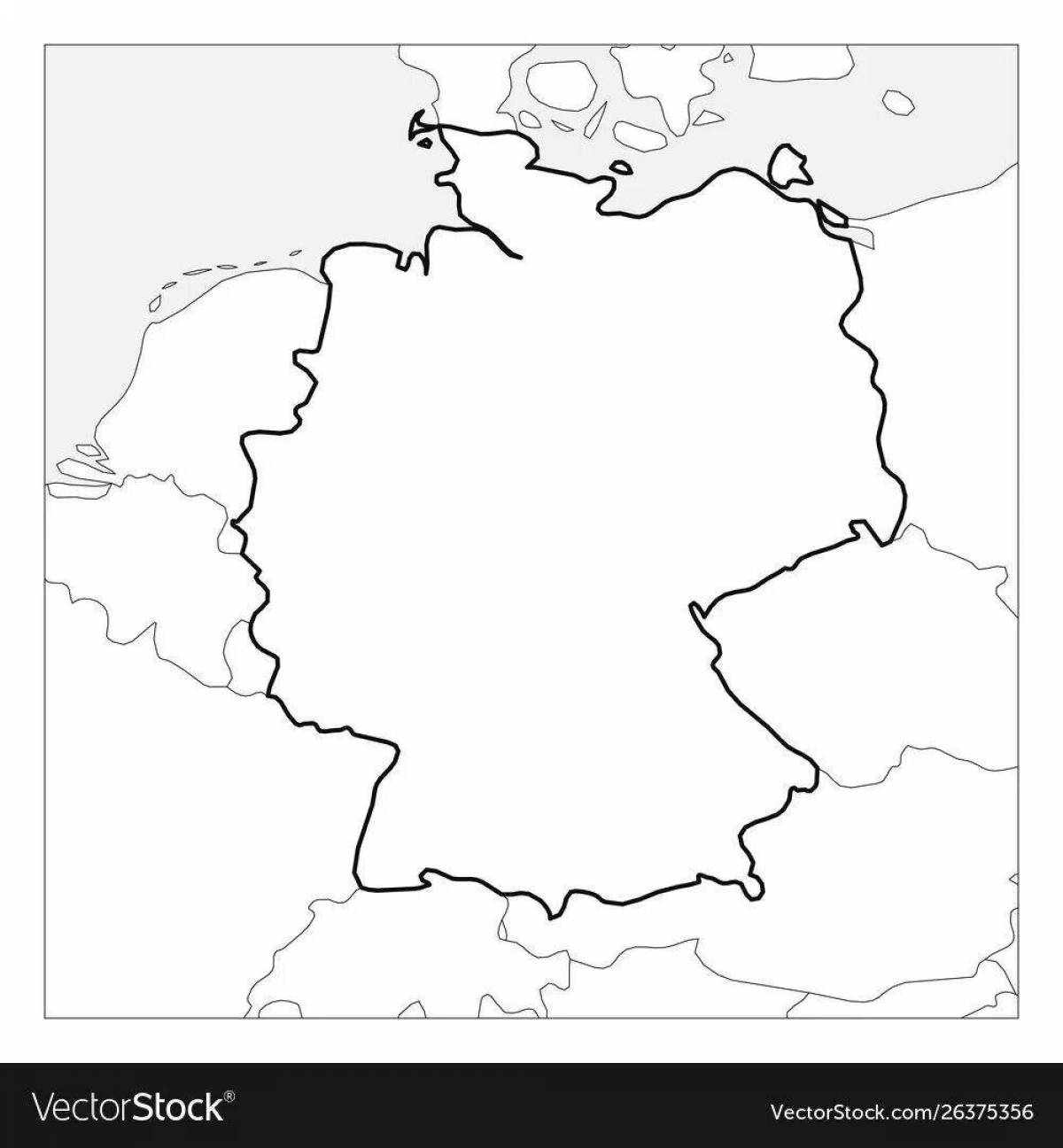 Раскраска яркая карта германии