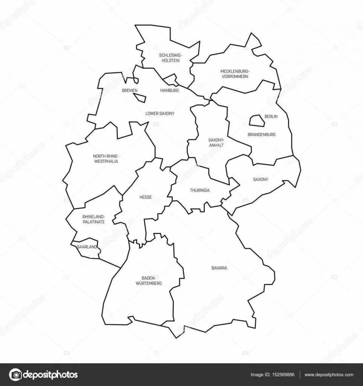 Увлекательная раскраска карты германии