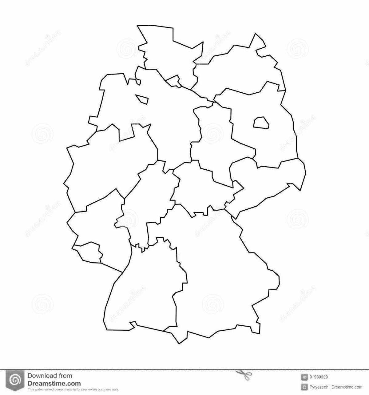 Очаровательная карта германии раскраска