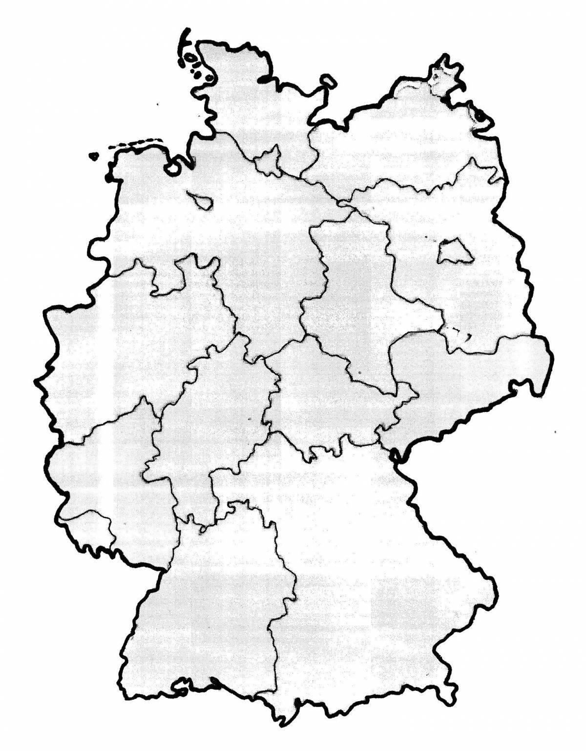 Coloring book charming map of germany