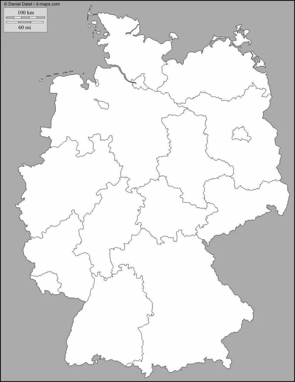 Coloring page striking map of germany
