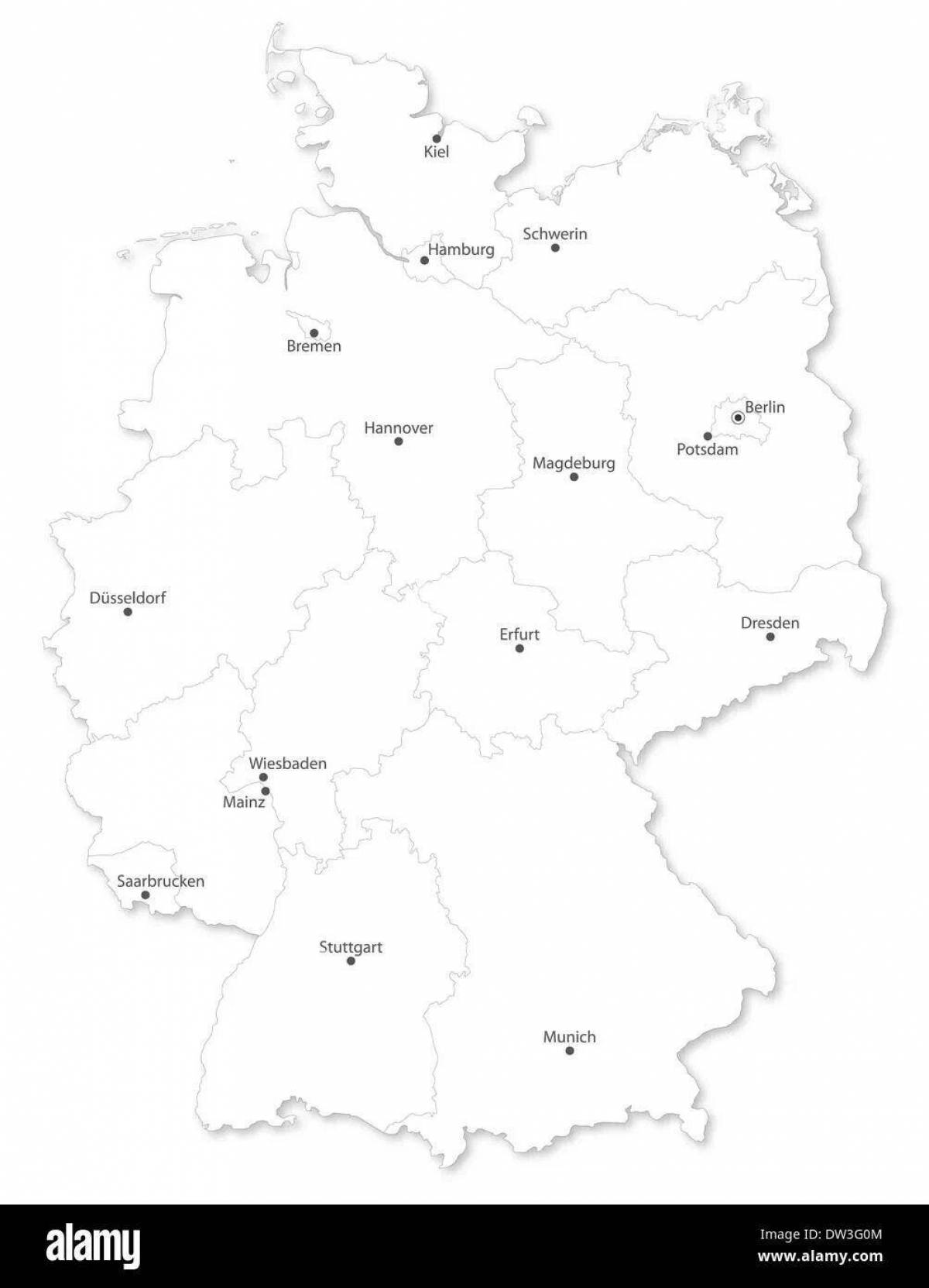 Привлекательная раскраска карты германии