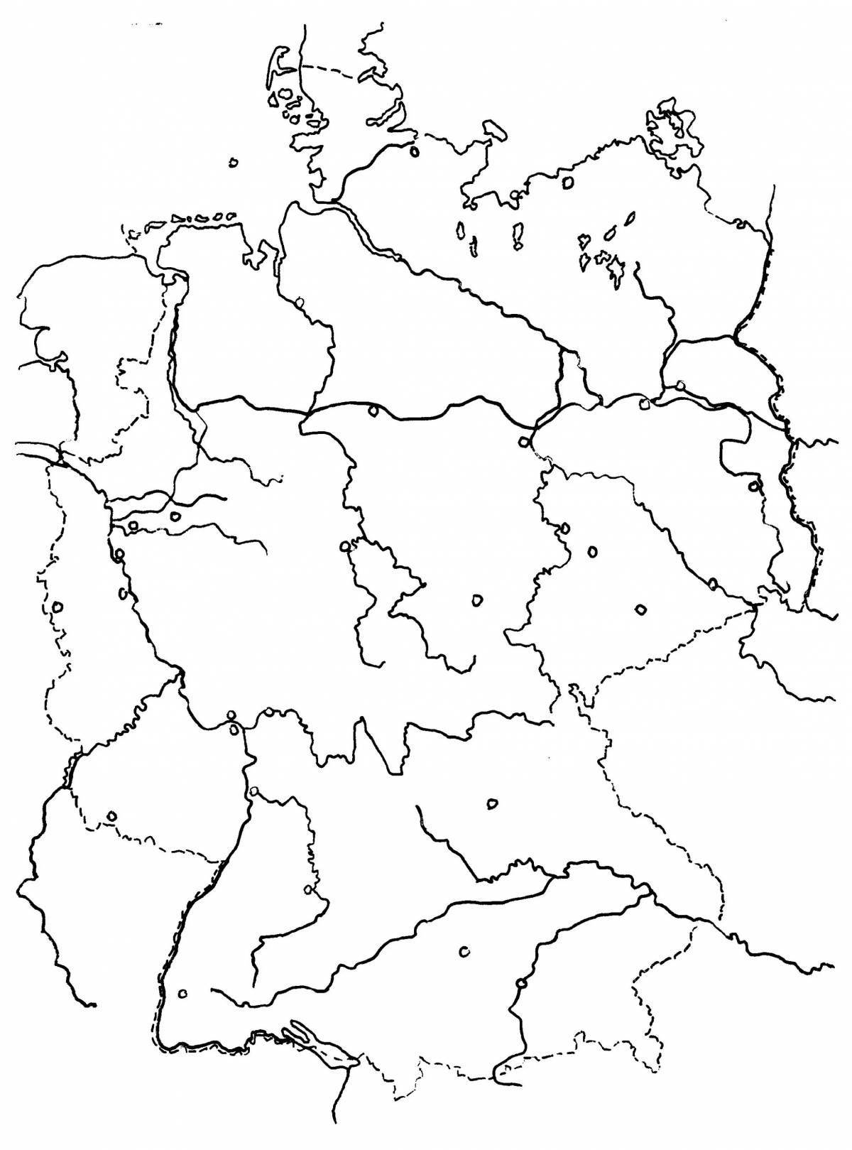 Great map of germany coloring page