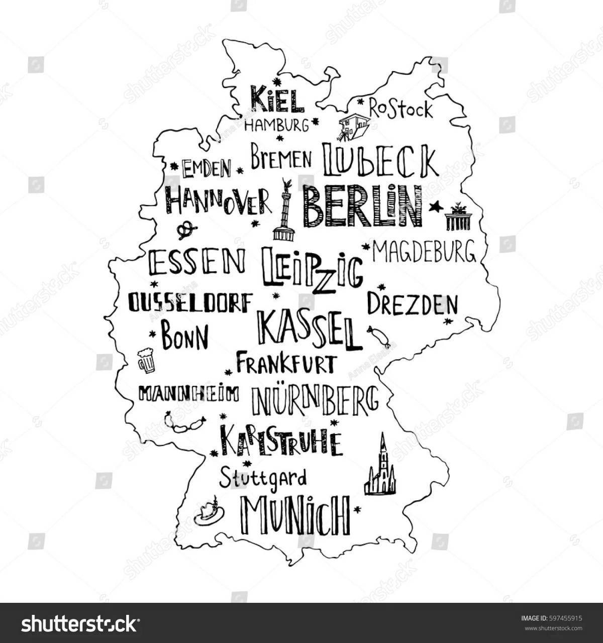 Great map of germany coloring book