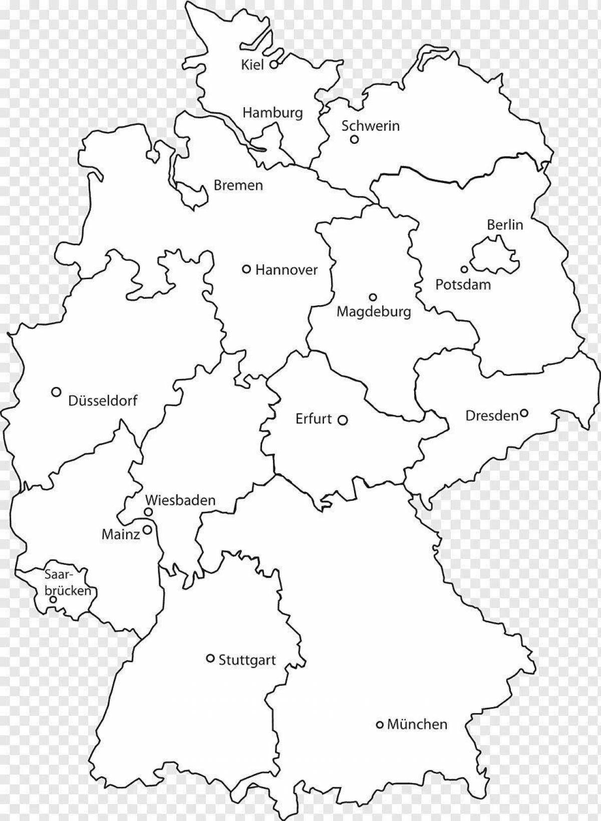 Раскраска инновационная карта германии
