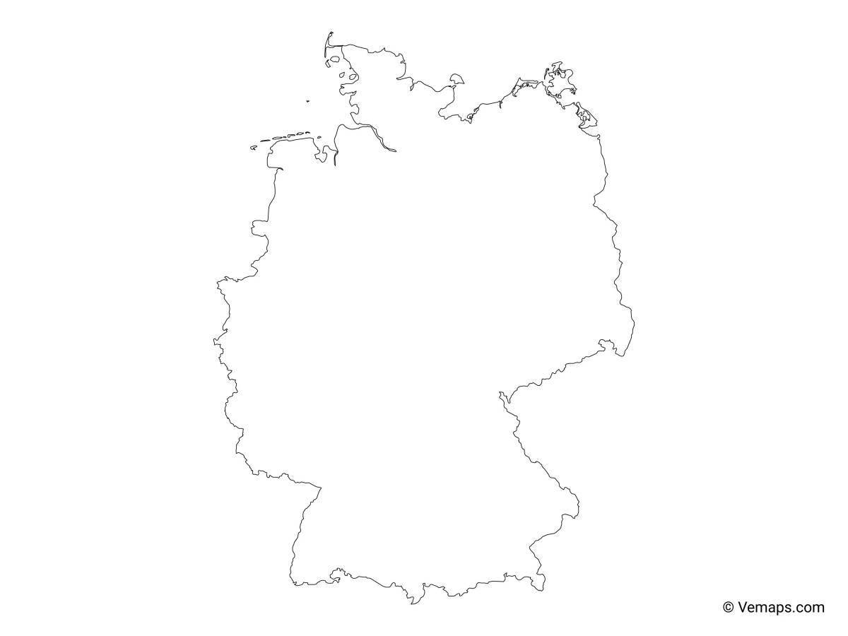 Развлекательная раскраска карты германии