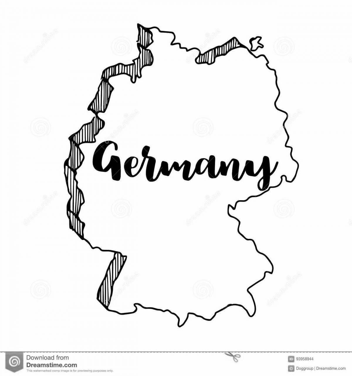 Exciting germany map coloring page