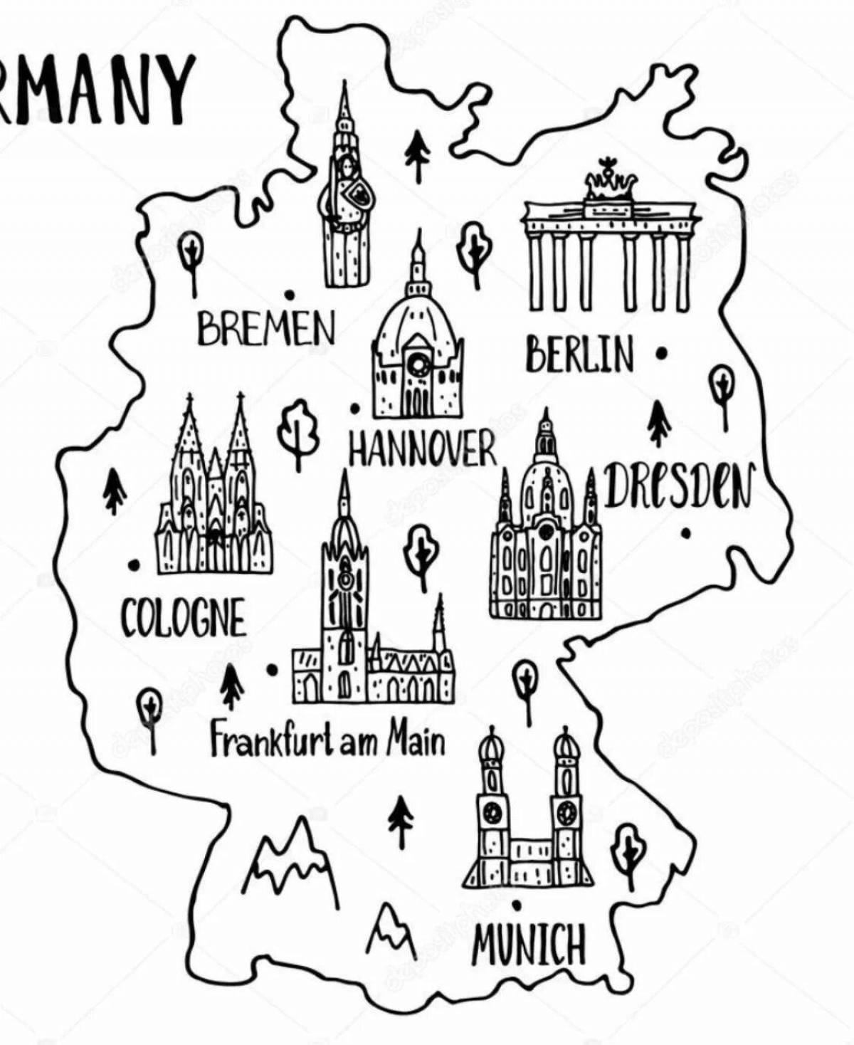 Coloring page stimulating germany map