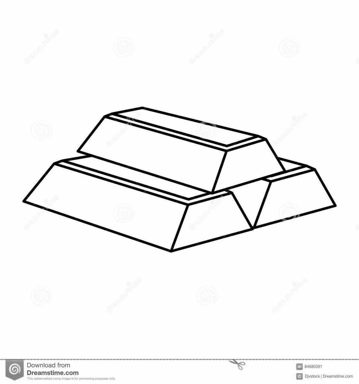 Glittering gold bar coloring page