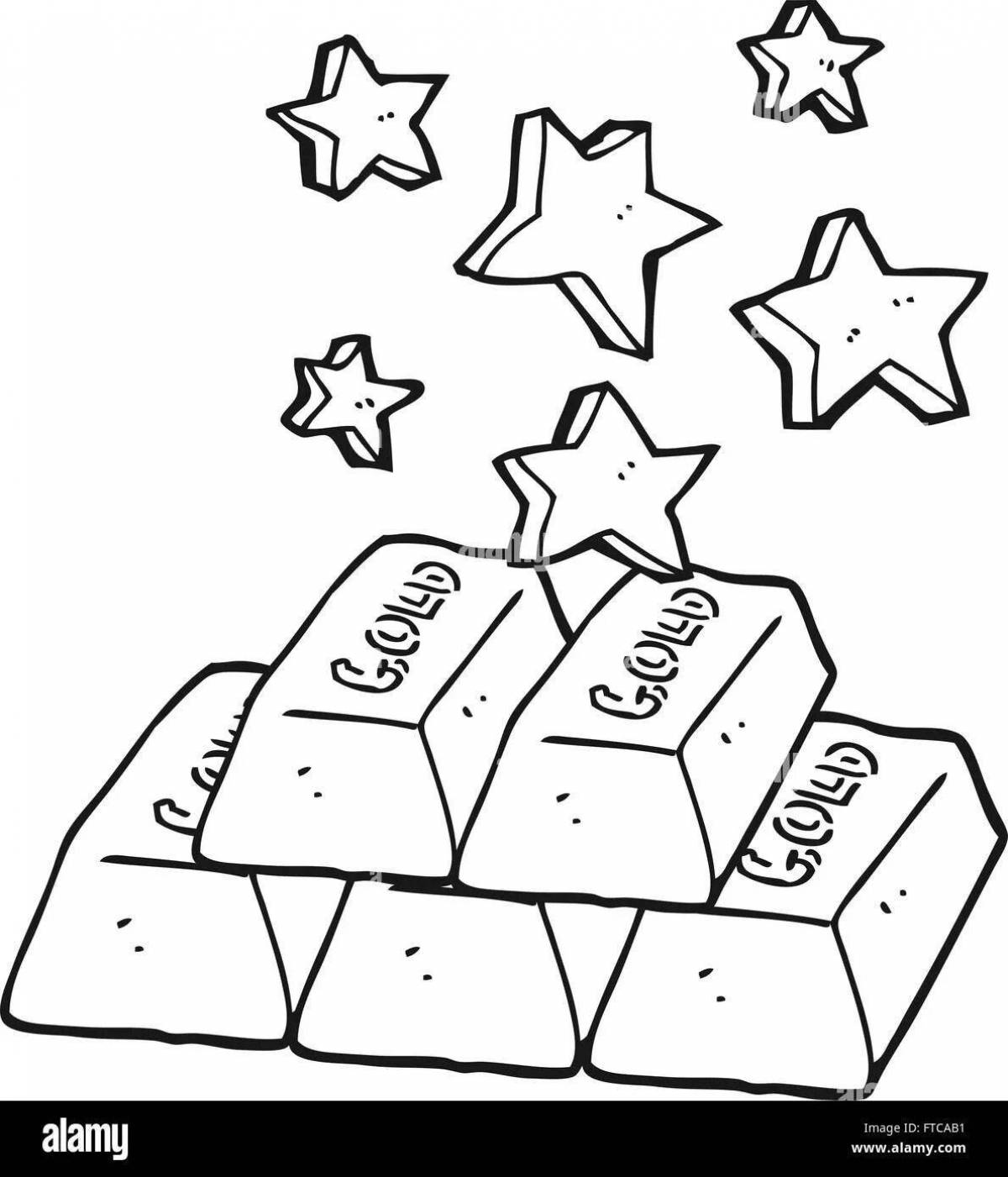 Shining Gold Ingot coloring page