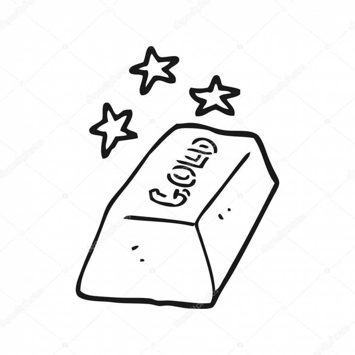 Glittering gold bar coloring page