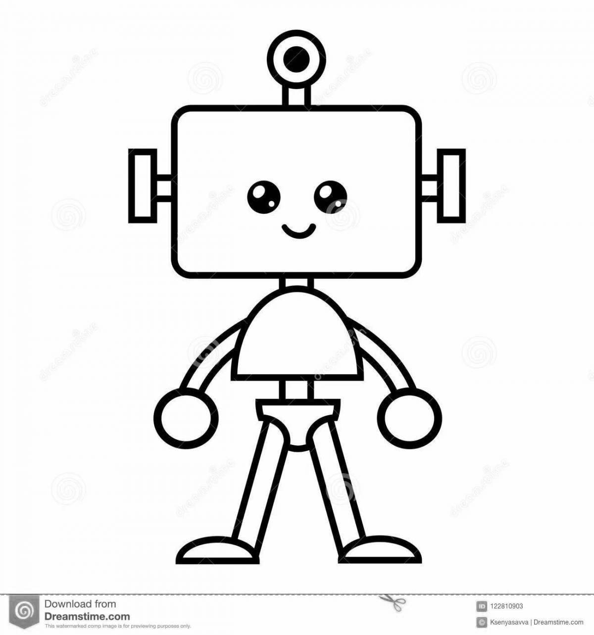 Glowing robot sun coloring page