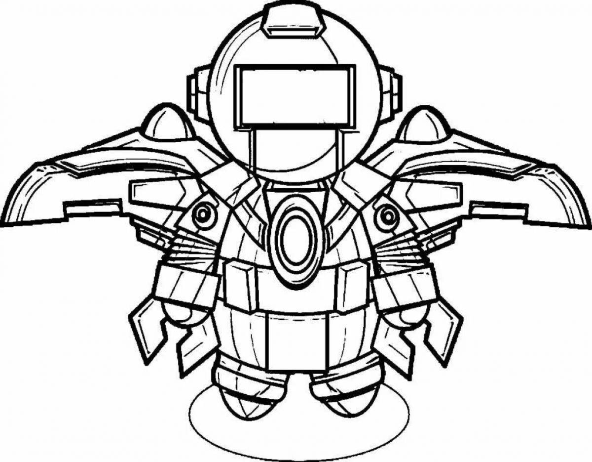 Color explosion robot sun coloring page