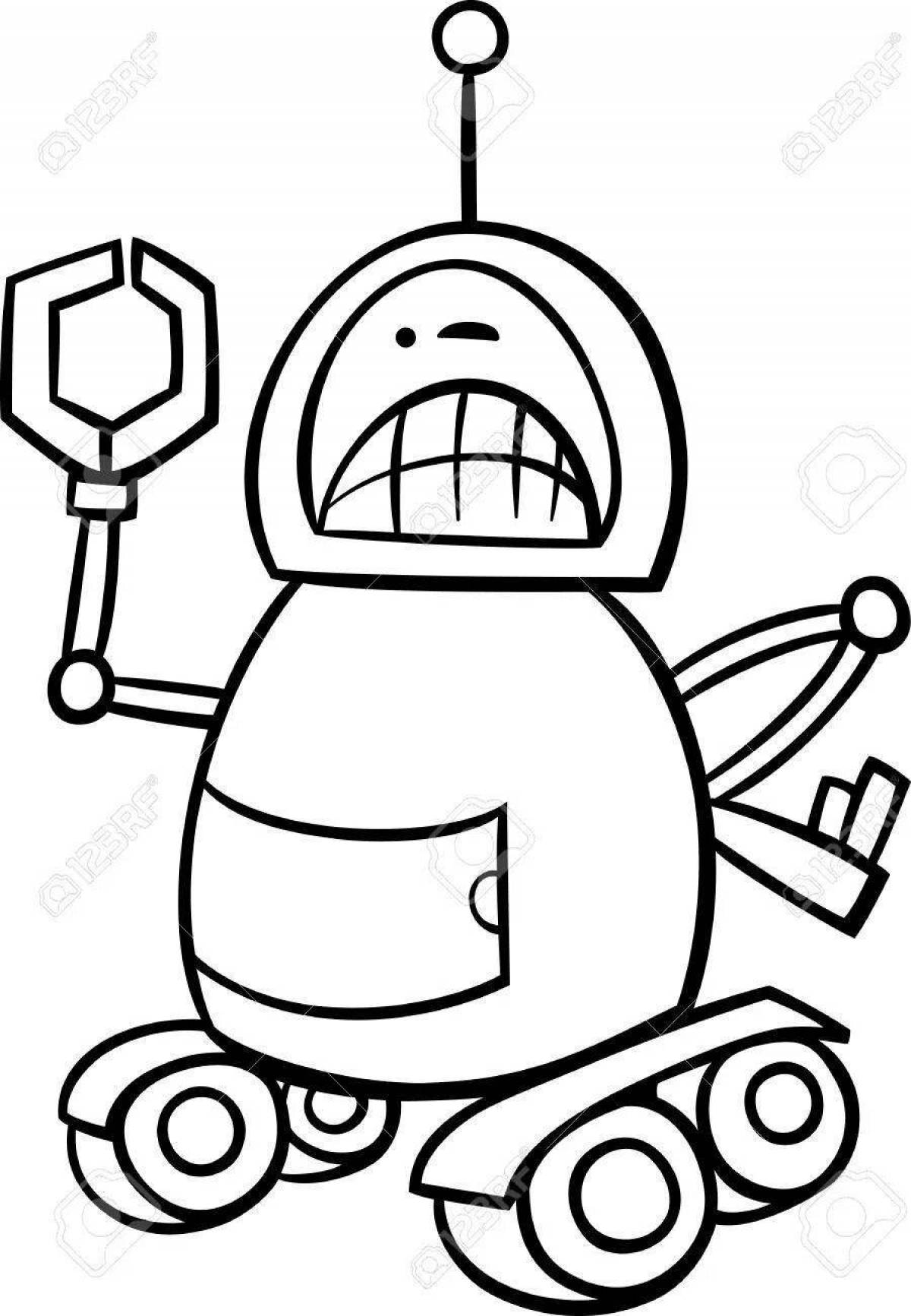 Robot sun coloring page