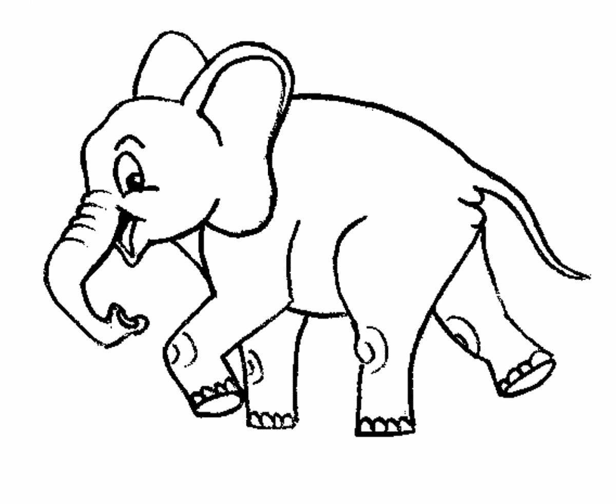Слон раскраска для детей 4-5 лет