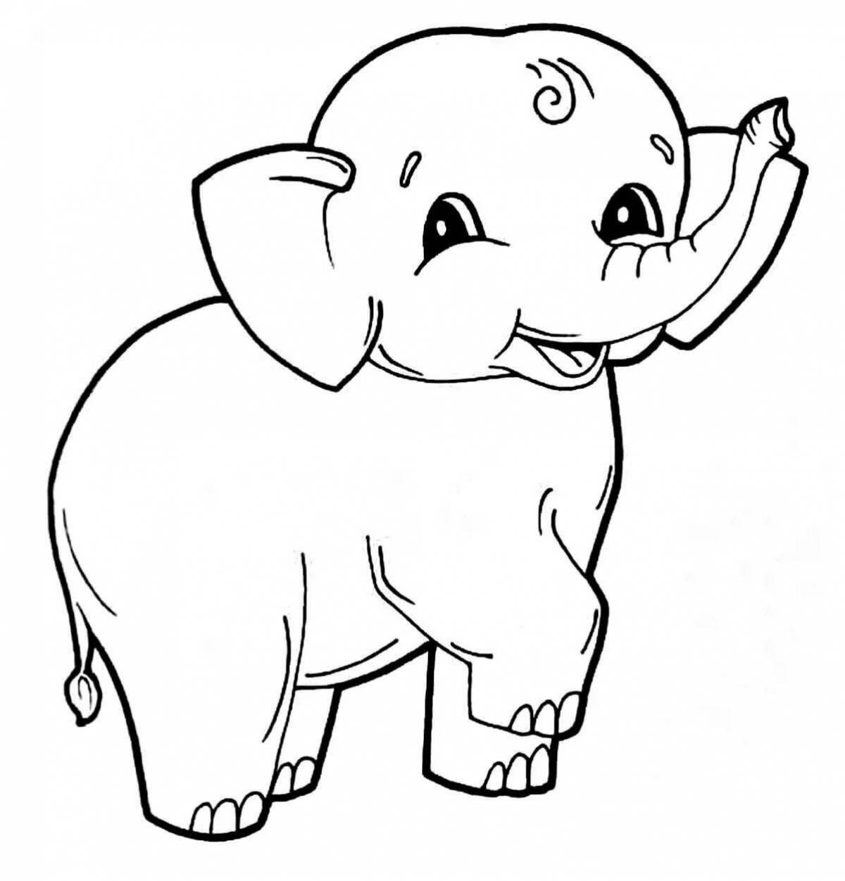 Раскраска славный слон
