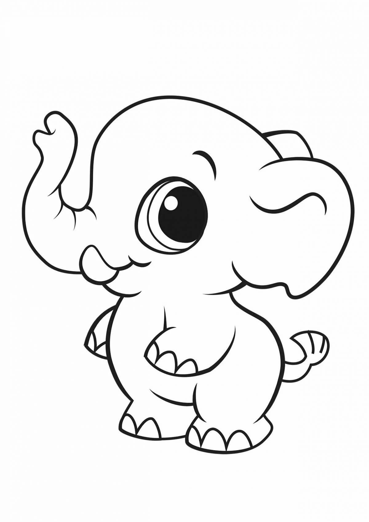Shiny elephant coloring page