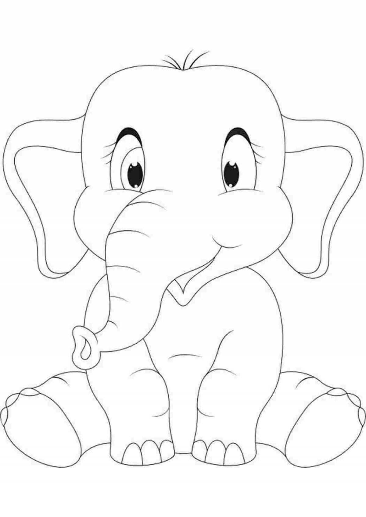 Fancy elephant coloring