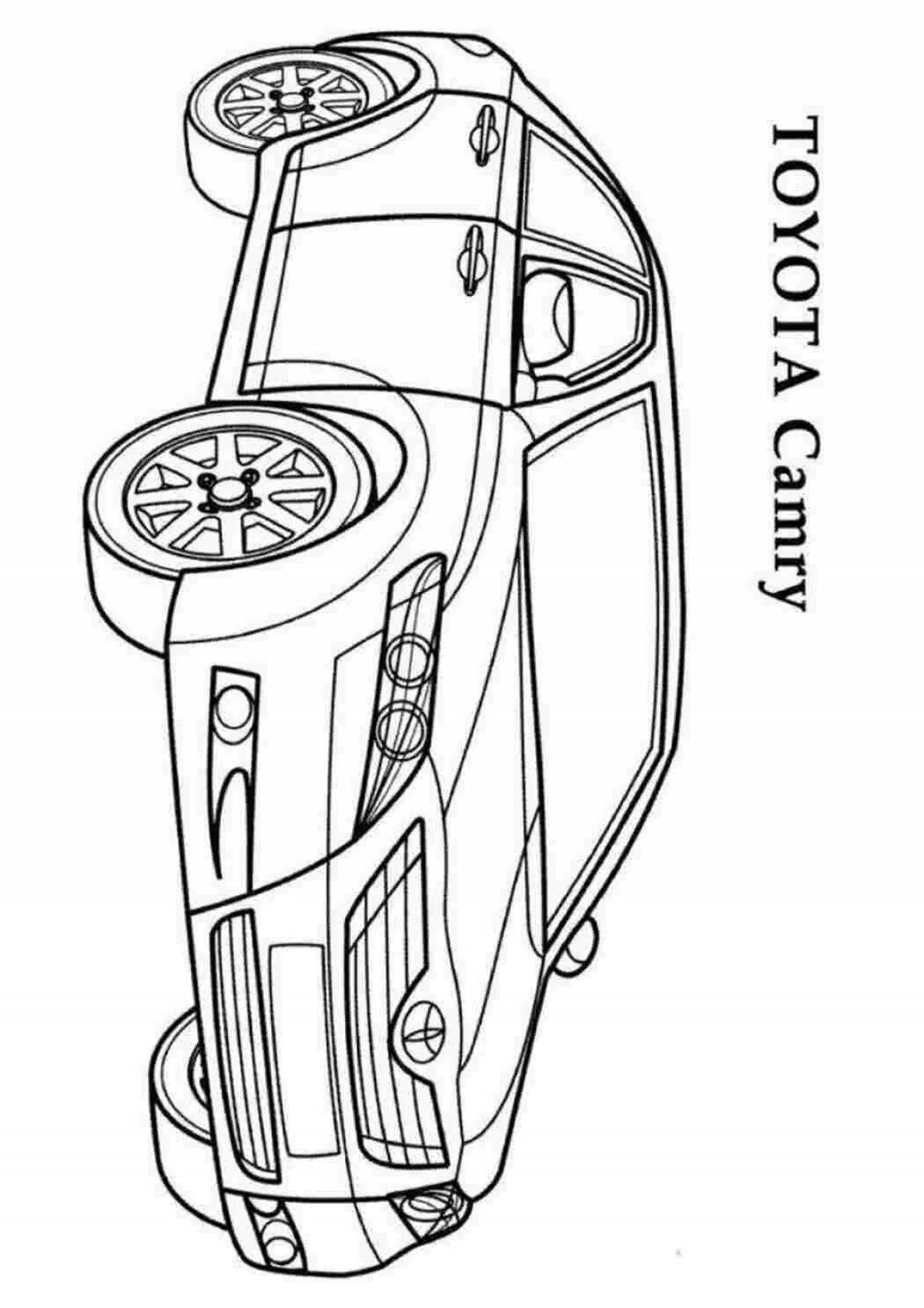 Colorful camry 70 coloring page