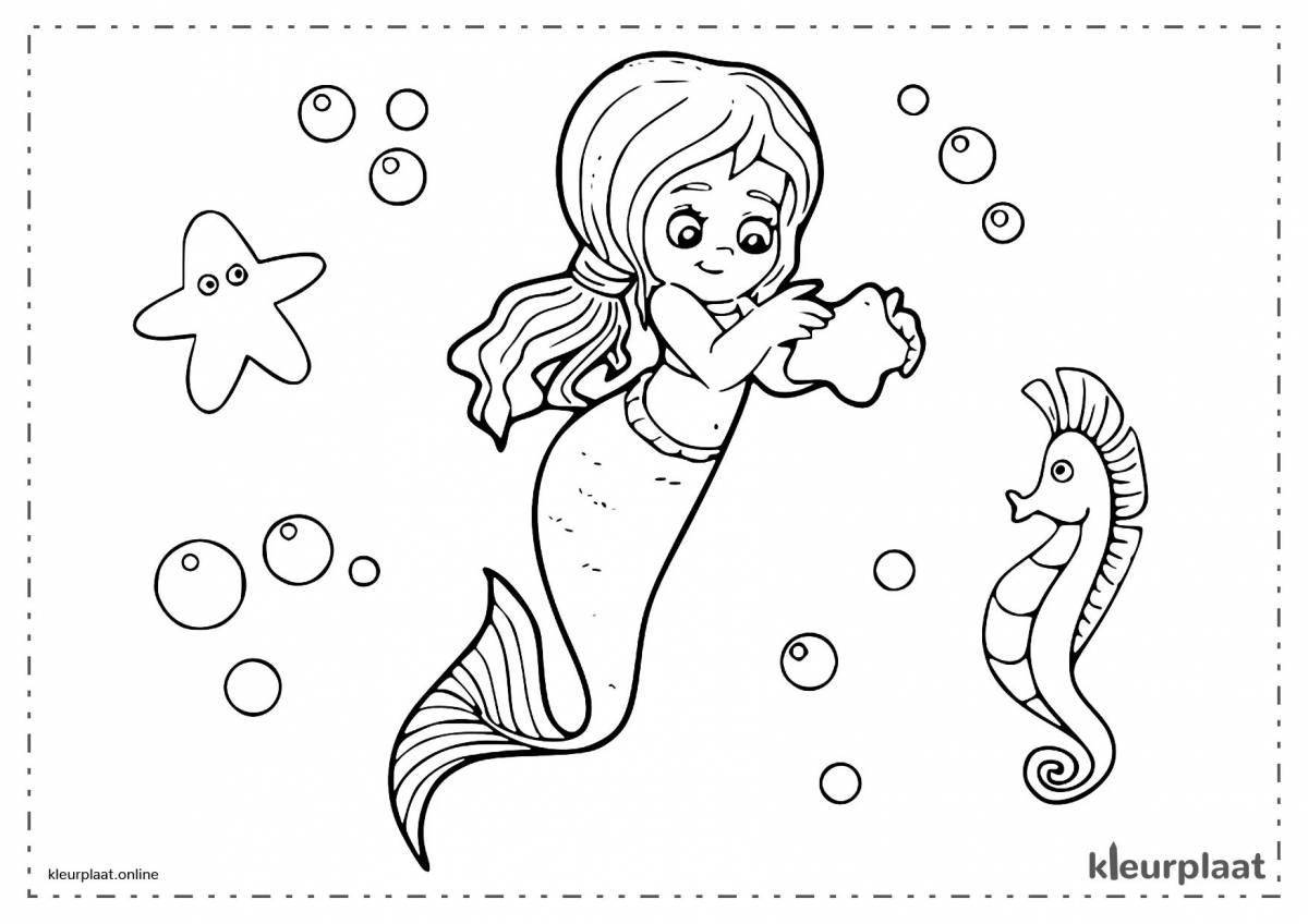 Majestic mermaid coloring book