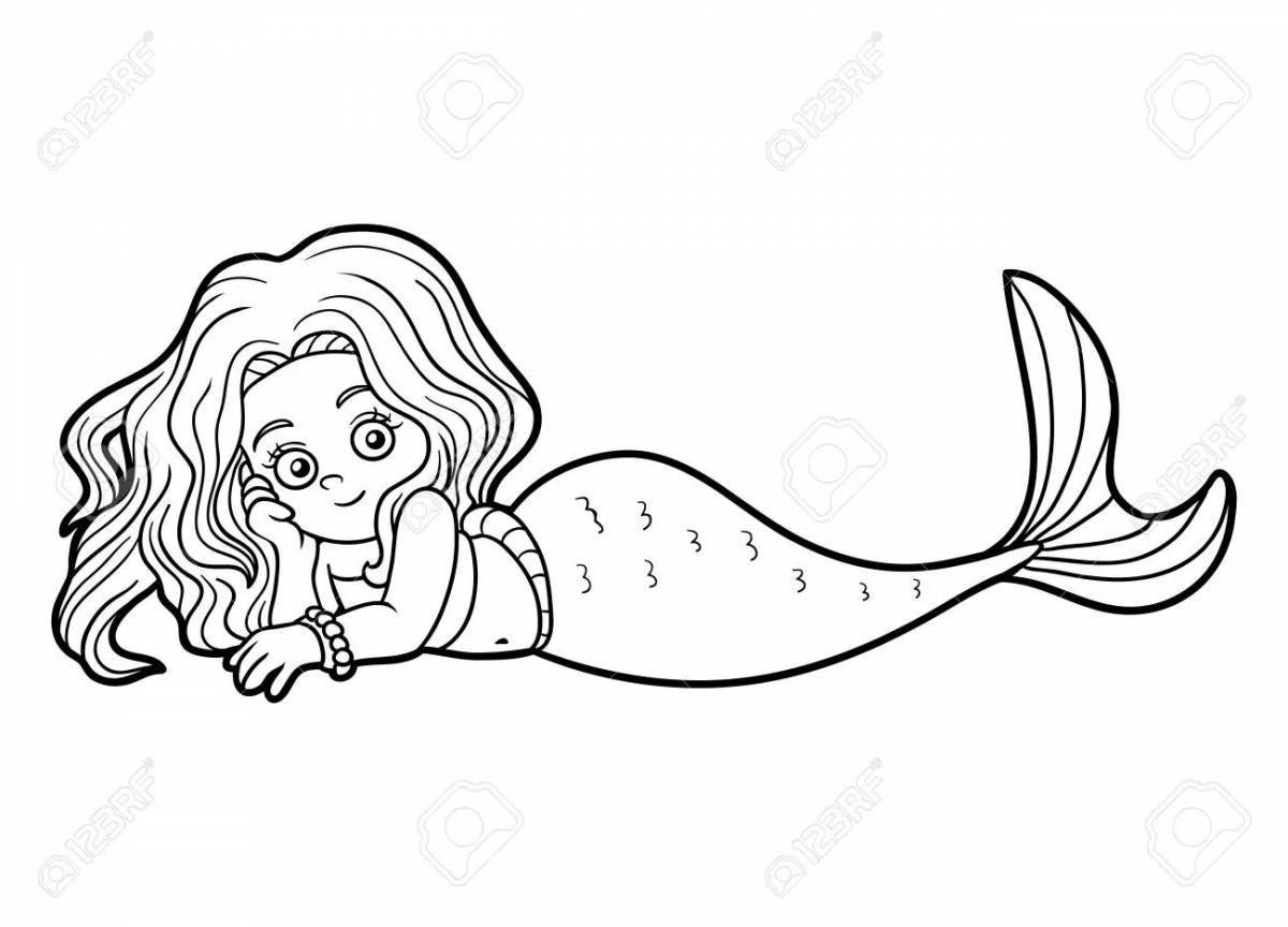Fun coloring mermaid