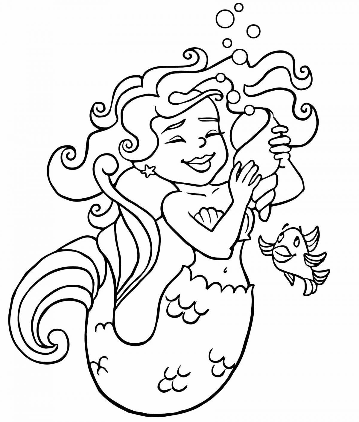 Fairy tale coloring mermaid