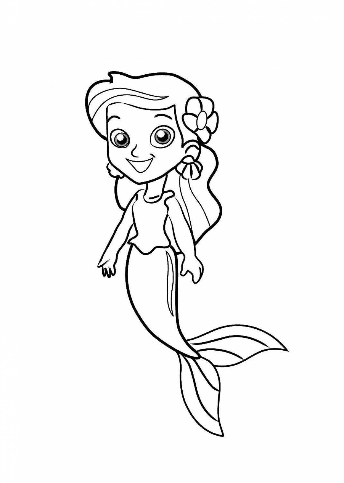 Merry little mermaid coloring book