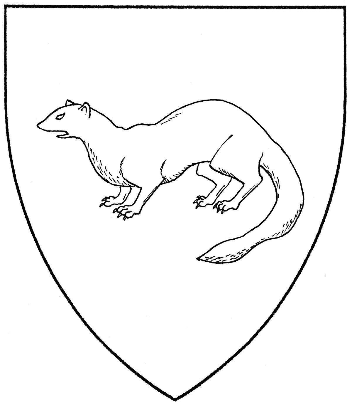 Coloring page magnanimous coat of arms of Ufa