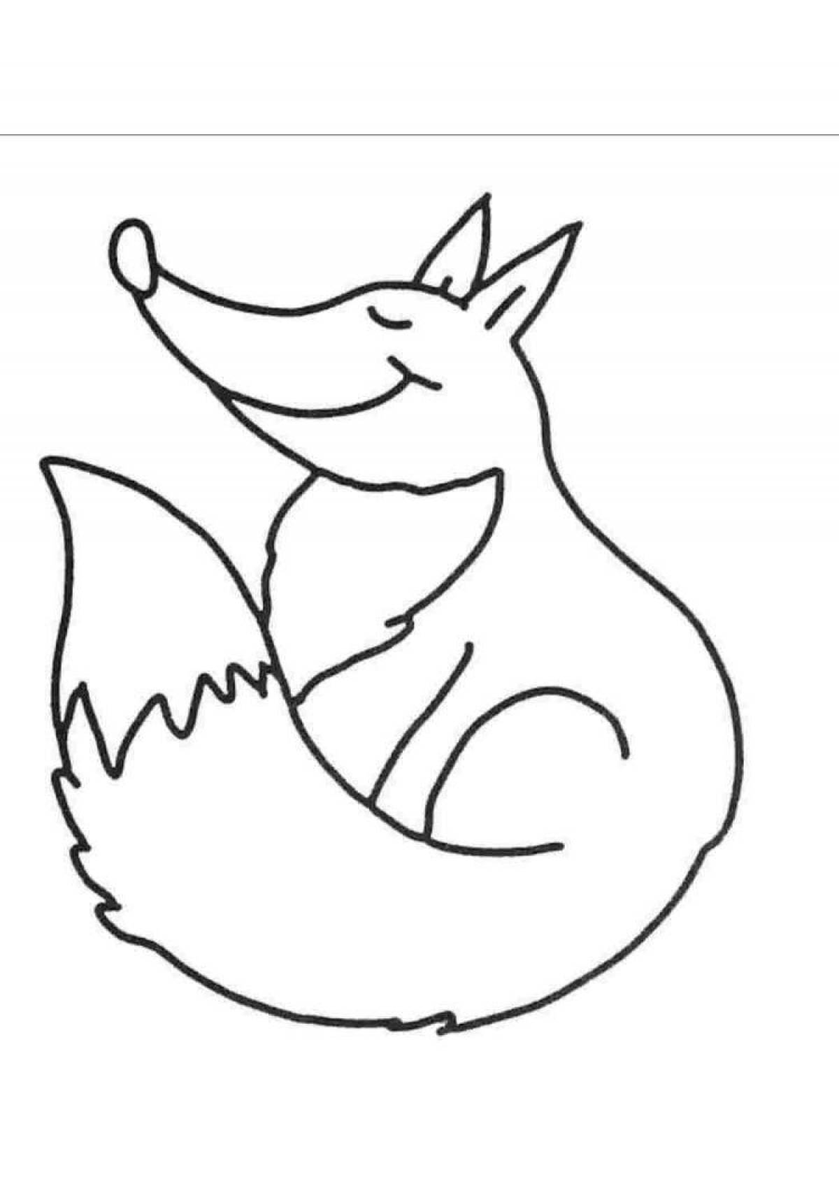 Coloring book bright sitting fox