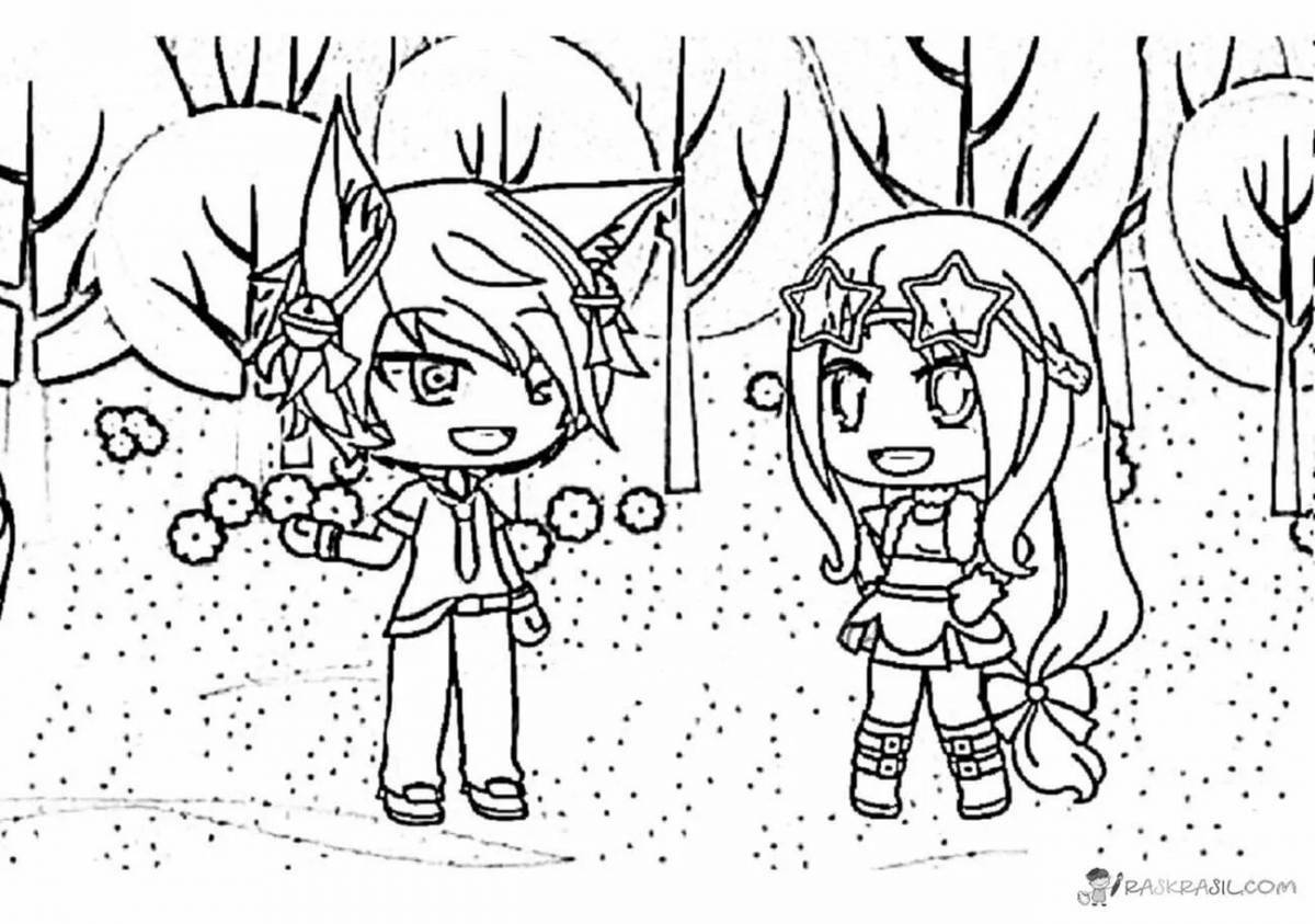 Color-magical gacha club coloring page