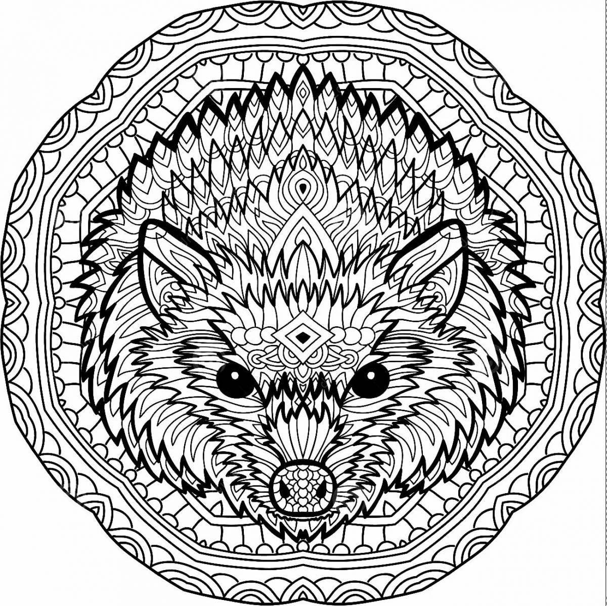 Bright anti-stress coloring hedgehog