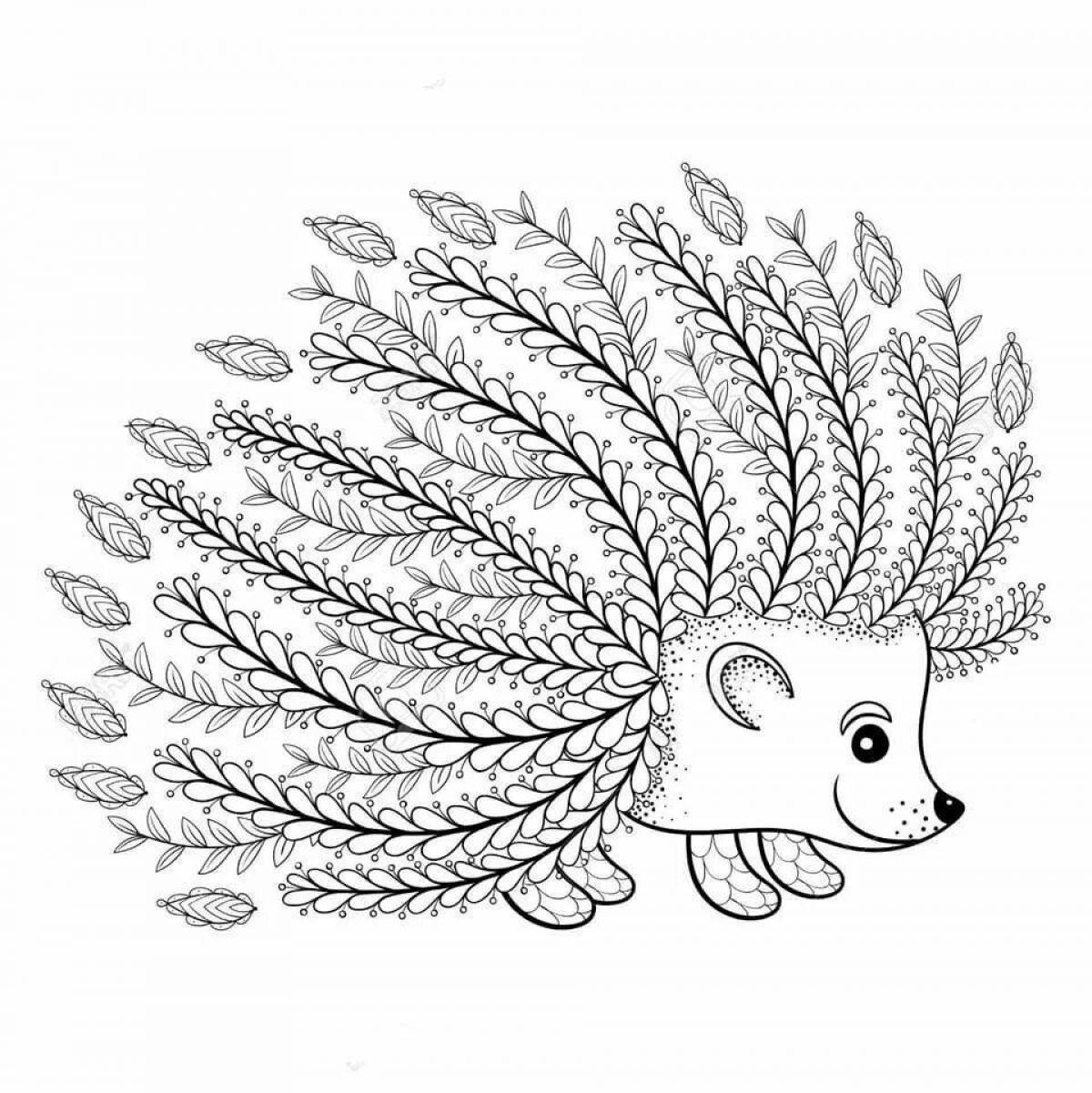 Coloring book dazzling anti-stress hedgehog