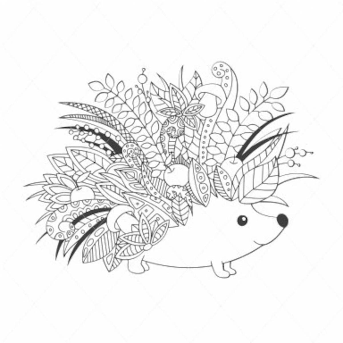 Coloring fairy antistress hedgehog