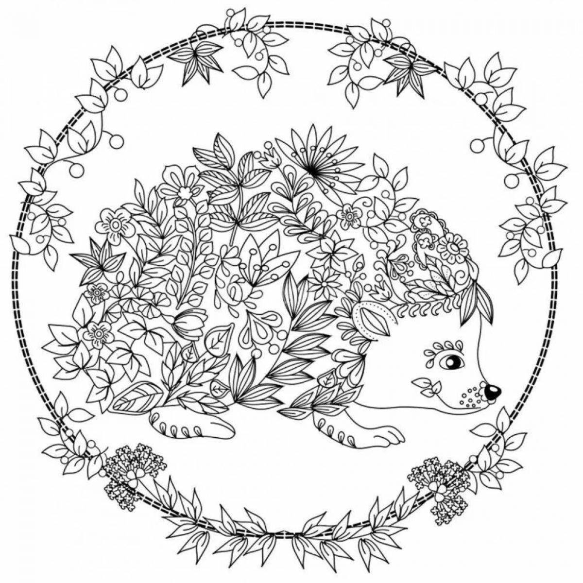 Coloring book gorgeous anti-stress hedgehog