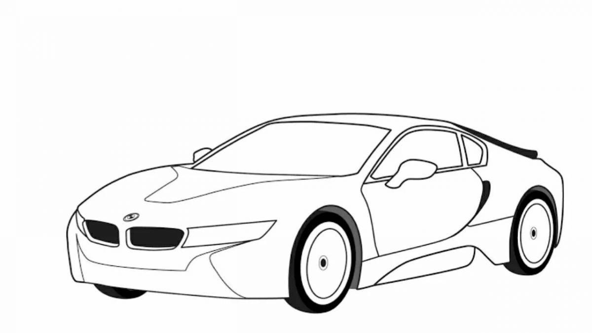 Coloring book glowing bmw m8
