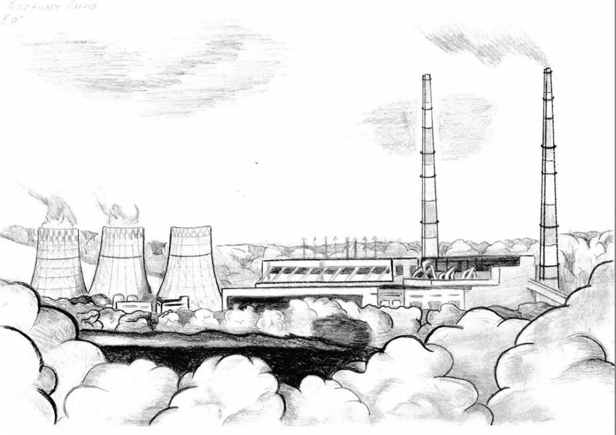 Рисунок электростанция атомная - 55 фото