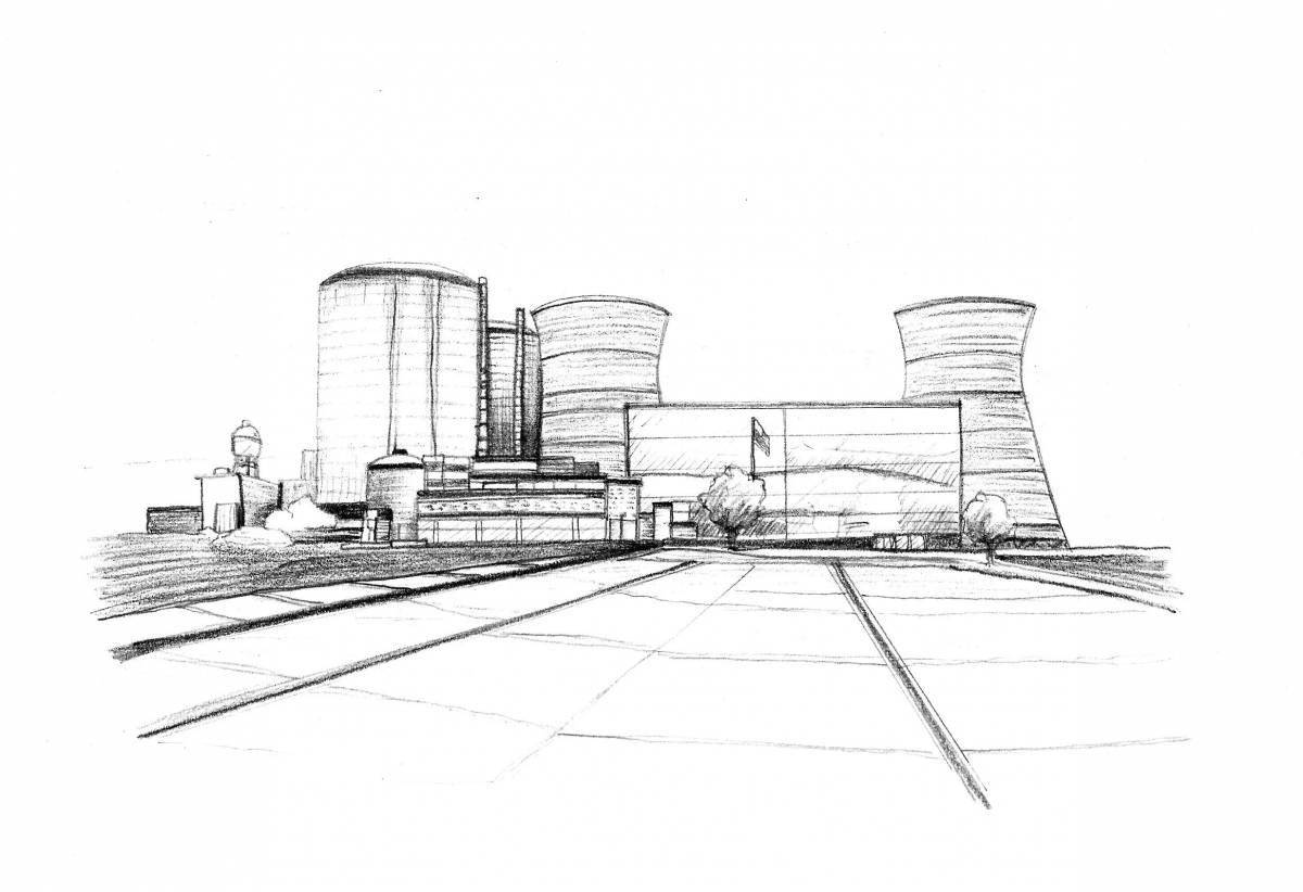 Stylish nuclear power plant