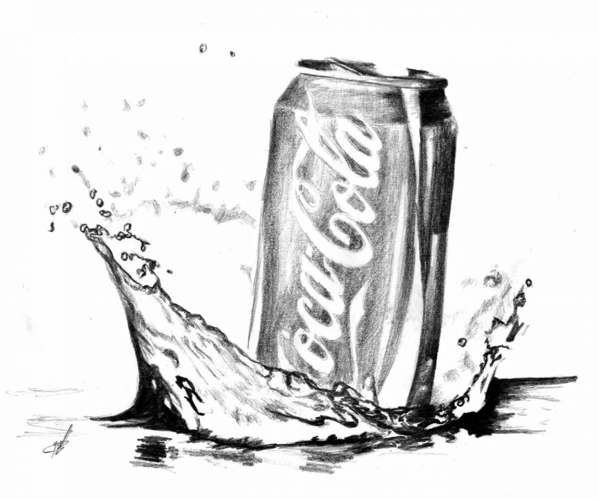 Fun coloring of cans of Coca-Cola
