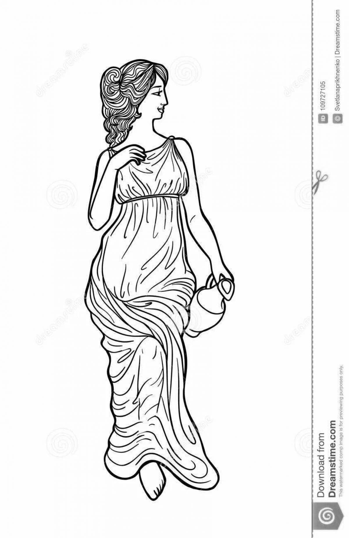 Gorgeous aphrodite goddess coloring page