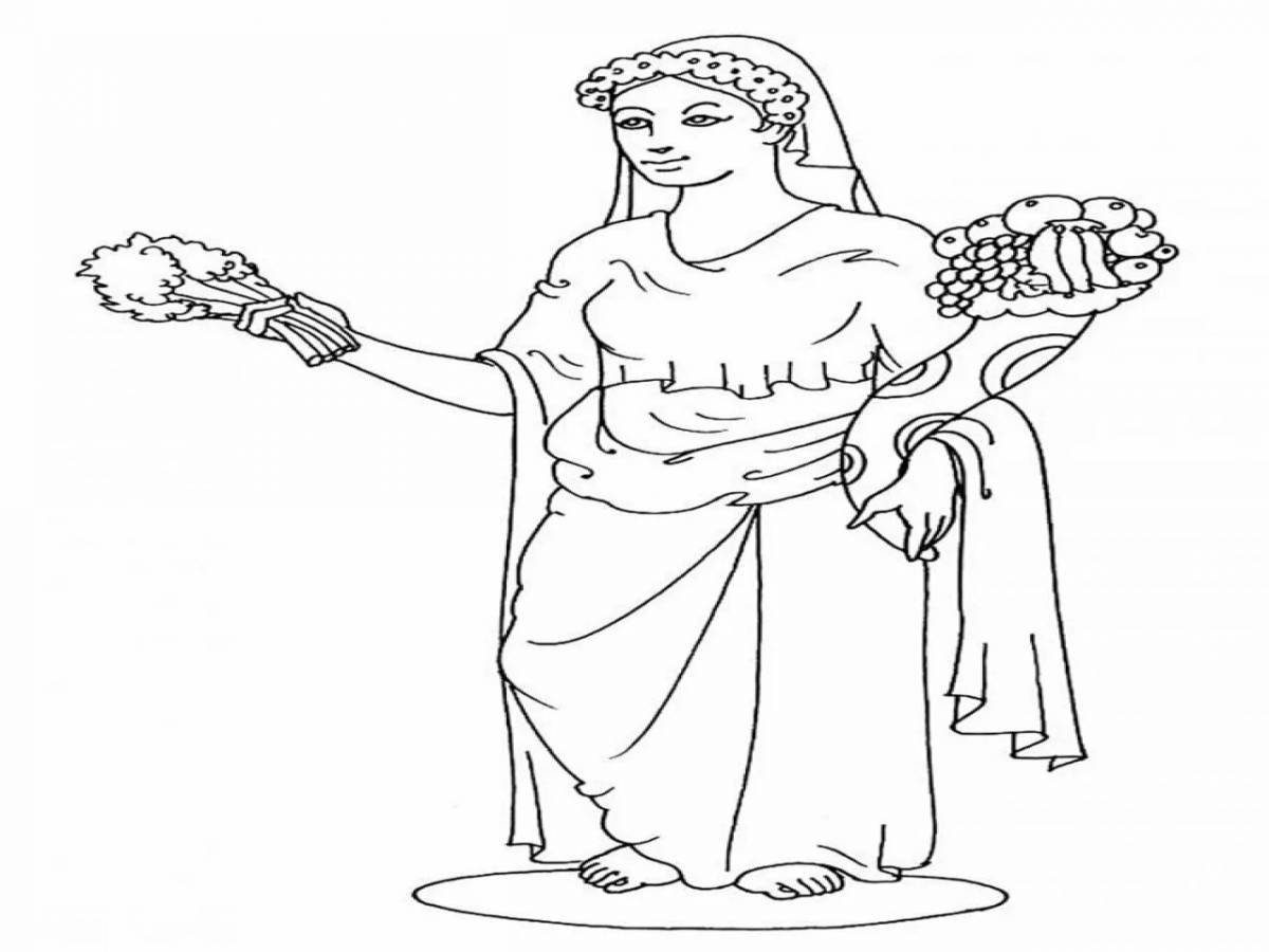 Изысканная страница раскраски богини афродиты
