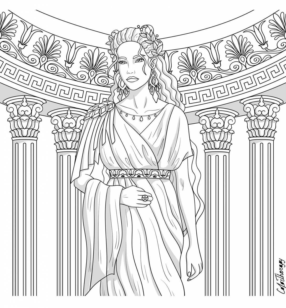 Потрясающая страница раскраски богини афродиты