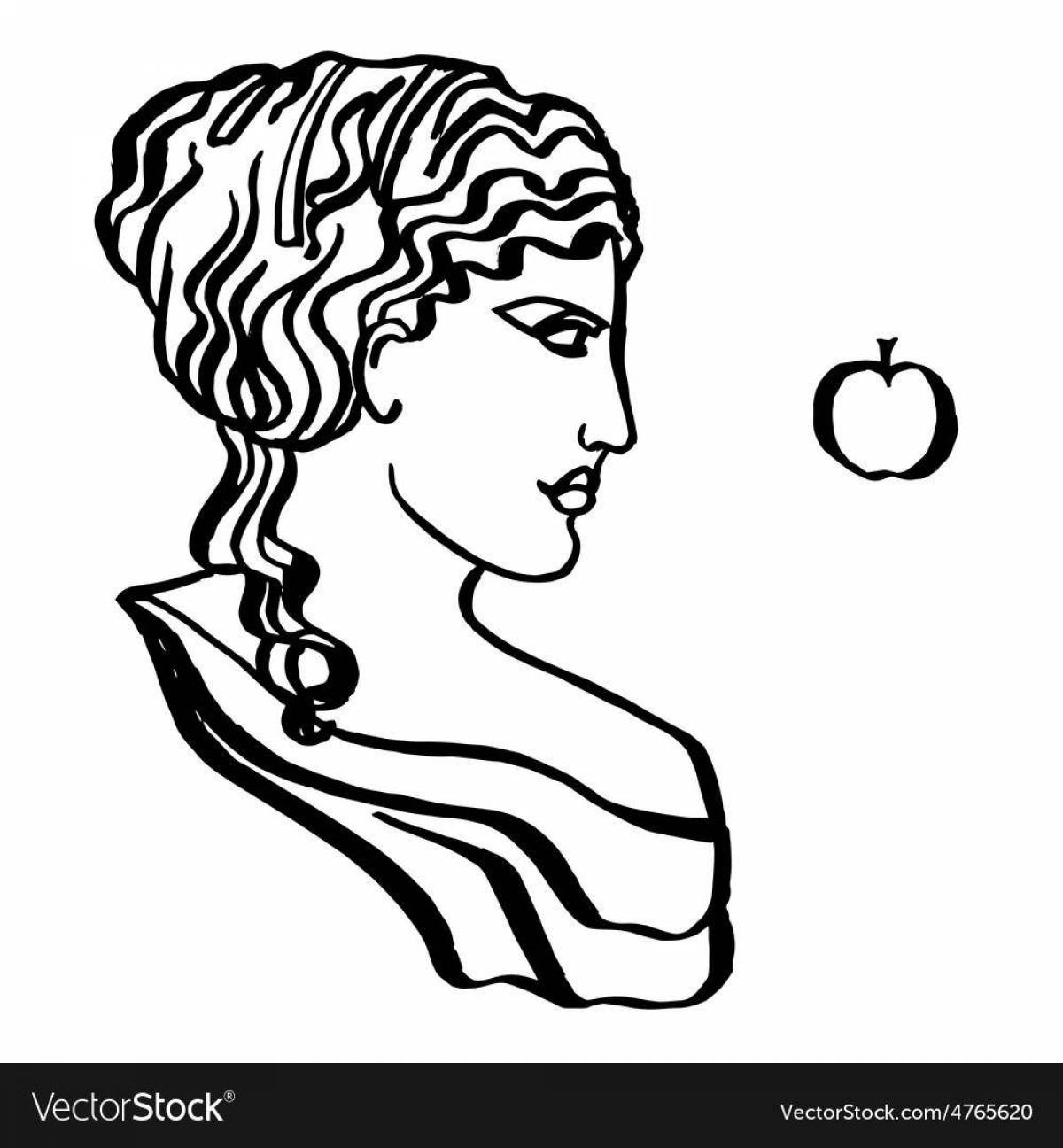 Coloring page divine goddess aphrodite
