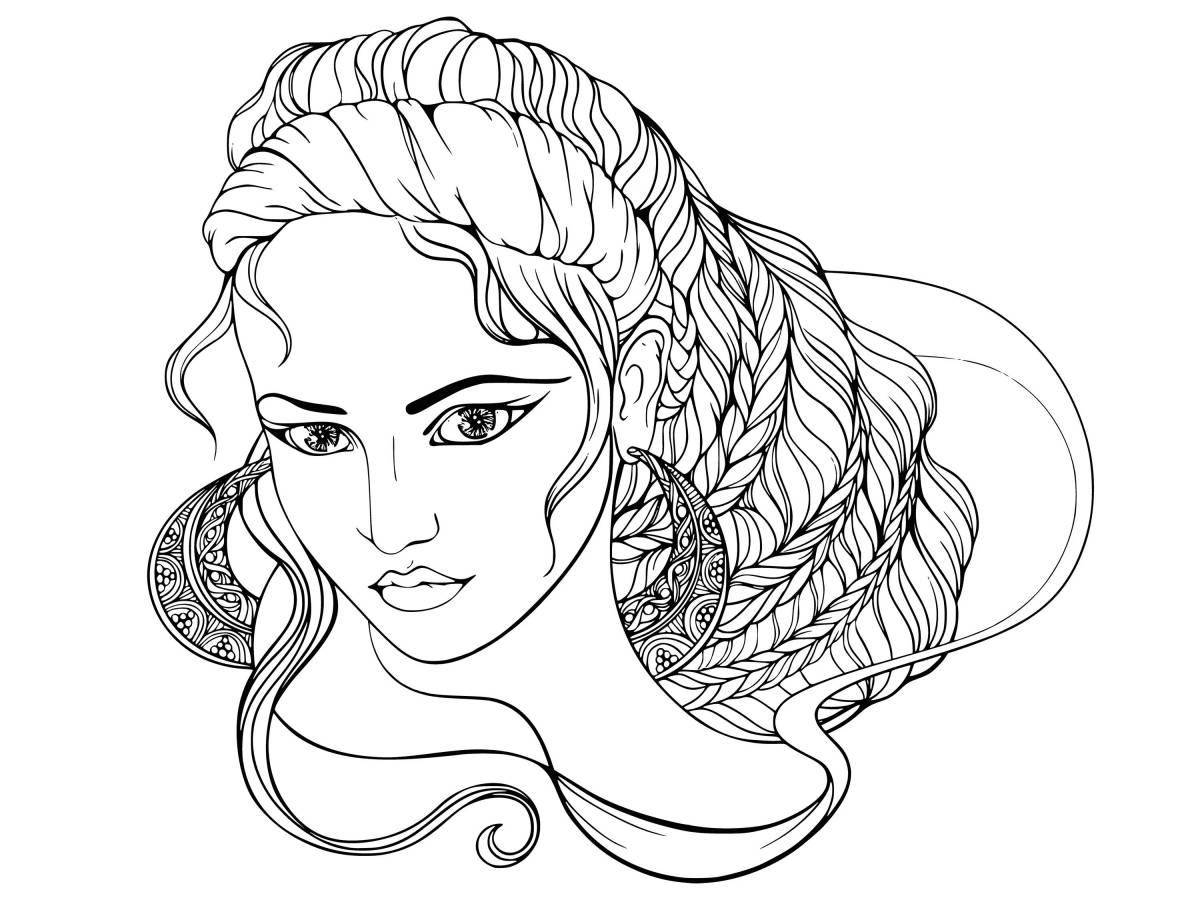 Coloring page graceful goddess aphrodite